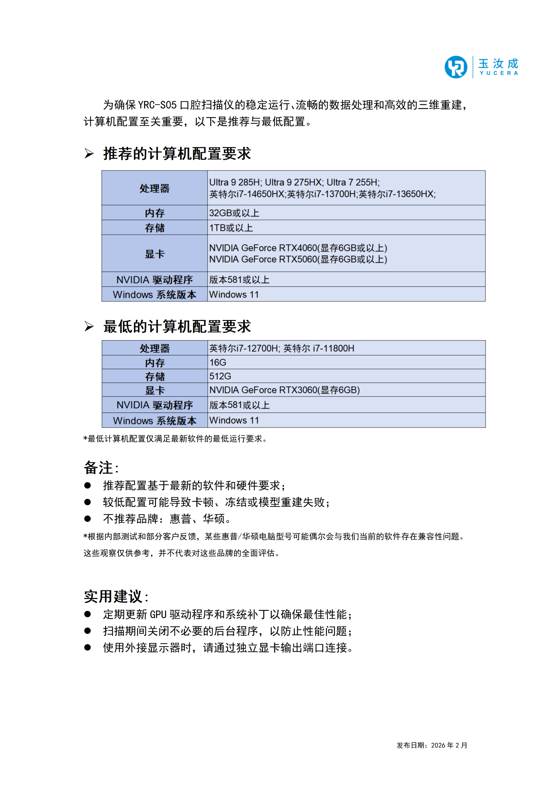 【yrc s05 电脑设备配置推荐】